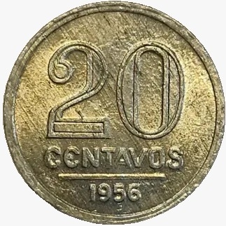 20 centavos de cruzeiro - Brasil - 1956 - REF:263 - comprar online