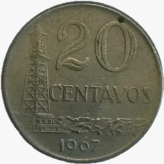 20 centavos de cruzeiro novo - Brasil 1967 - REF 304 - comprar online