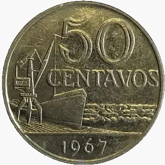 50 centavos de cruzeiro novo - Brasil 1967 - REF 311 - comprar online