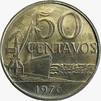 50 centavos de cruzeiro - Brasil - 1976 - REF 314 - comprar online
