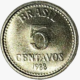 5 centavo de cruzado - Brasil - 1988 - REF 385 - comprar online