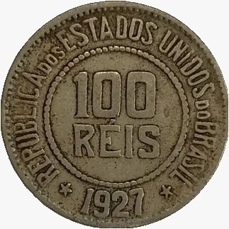 100 Réis - Brasil - 1927 - REF:81 - comprar online
