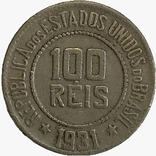 100 Réis - Brasil - 1931 - REF:85 - comprar online