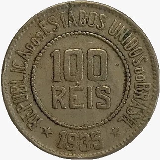 100 Réis - Brasil - 1935 - REF:89 - comprar online