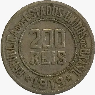 200 Réis - Brasil - 1919 - REF:91 - comprar online