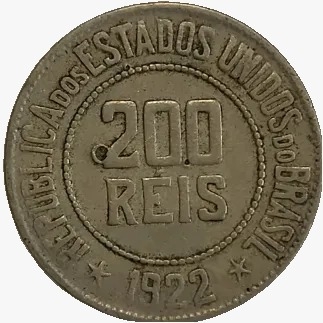 200 Réis - Brasil - 1922 - REF:94 - comprar online