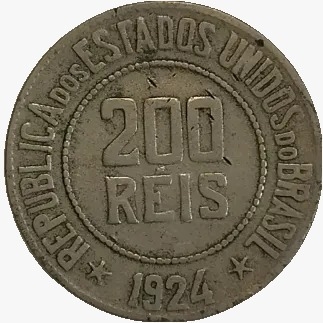 200 Réis - Brasil - 1924 - REF:96 - comprar online