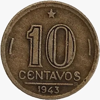 10 centavos de cruzeiro - Brasil - 1943- REF:179a - comprar online