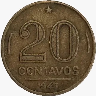 20 centavos de cruzeiro - Brasil - 1943- REF:185a - comprar online
