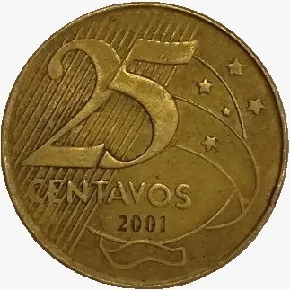 25 centavos real - Brasil - 2001 - comprar online