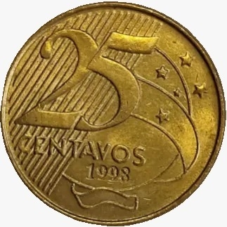 25 centavos real - Brasil - 1998 - comprar online