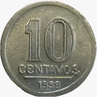 10 centavos de cruzeiro - Brasil - 1959 FC - REF:260 - comprar online
