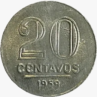 20 centavos de cruzeiro - Brasil - 1959 - REF:266 - comprar online