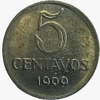 5 centavos de cruzeiro novo - Brasil 1969 - REF 294 - comprar online