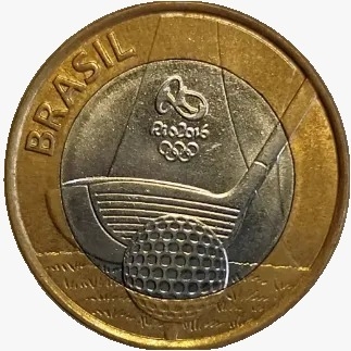 1 real - 2014 - Comemorativa Olimpíada Rio 2016 Golfe - comprar online
