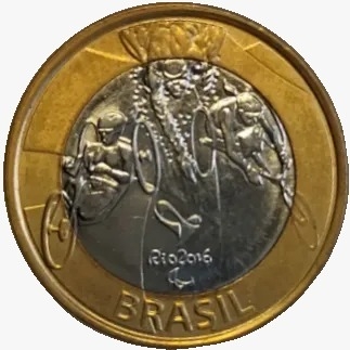 1 real - 2014 - Comemorativa Olimpíada Rio 2016 Paratriatlo - comprar online