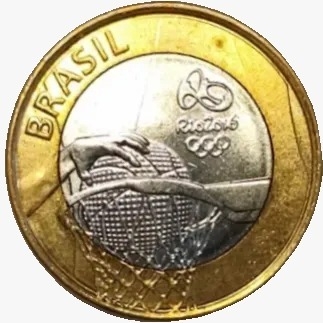 1 real - 2015 - Comemorativa Olimpíada Rio 2016 Basquete - comprar online