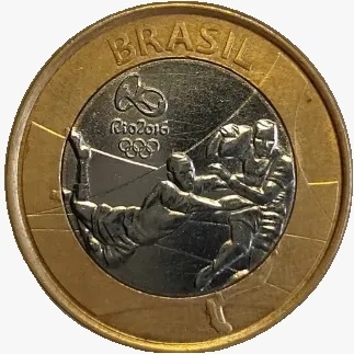 1 real - 2015 - Comemorativa Olimpíada Rio 2016 Rugbi - comprar online