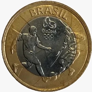 1 real - 2015 - Comemorativa Olimpíada Rio 2016 Futebol - comprar online