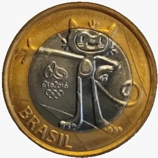 1 real - Brasil 2016 - Comemorativa Olimpíada Rio 2016 - Mascote Vinicius - comprar online