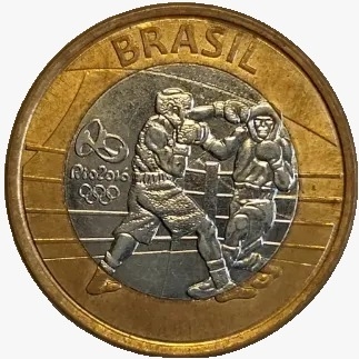 1 real - Brasil 2016 - Comemorativa Olimpíada Rio 2016 - Boxe - comprar online