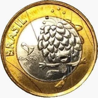 1 real - Brasil 2016 - Comemorativa Olimpíada Rio 2016 - Mascote Tom - comprar online