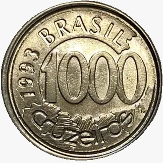 1000 cruzeiros - Brasil - 1993 - Ref V428 - comprar online