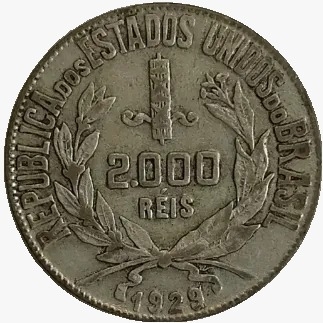 2000 RÉIS - Brasil - 1929- REF:P715 - comprar online