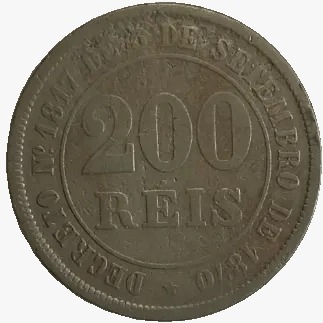 200 reis - Brasil - 1874 - REF V017 - comprar online