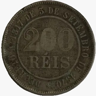 200 reis - Brasil - 1888 - REF V034 - comprar online