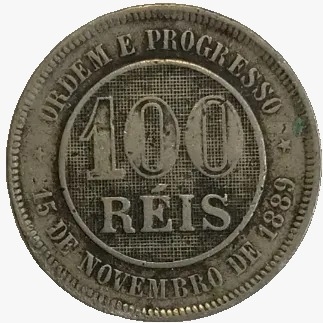 100 reis - Brasil - 1889 - REF V036 - comprar online