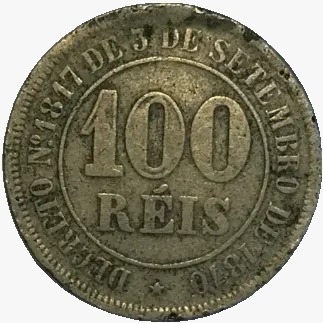 100 reis - Brasil - 1883 - REF V013 - comprar online