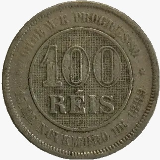 100 reis - Brasil - 1889 - REF V036 - comprar online