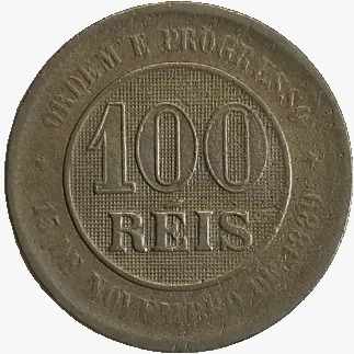 100 reis - Brasil - 1894 - REF V038 - comprar online