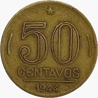 50 centavos de cruzeiro - Brasil - 1944- REF:193 - comprar online