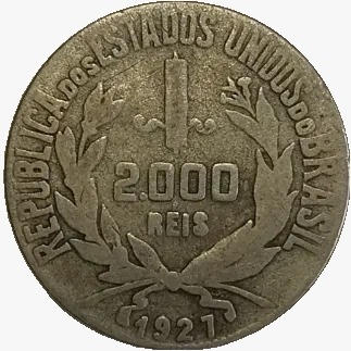 2000 reis - Brasil - 1927 - REF P713 - comprar online