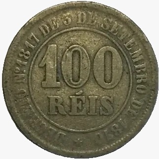 100 reis - Brasil - 1881 - REF V011 - comprar online