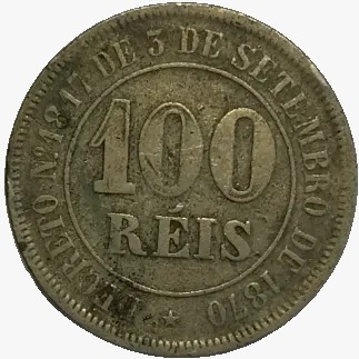 100 reis - Brasil - 1885 - REF V015 - comprar online