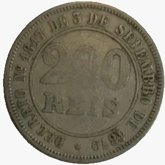 200 reis - Brasil - 1871 - REF V016 - comprar online