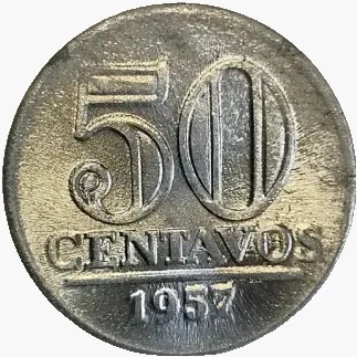 50 Centavos de Cruzeiro FC - Brasil - 1957 - REF:269 - comprar online