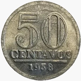 50 Centavos de Cruzeiro FC - Brasil - 1958 - REF:270 - comprar online