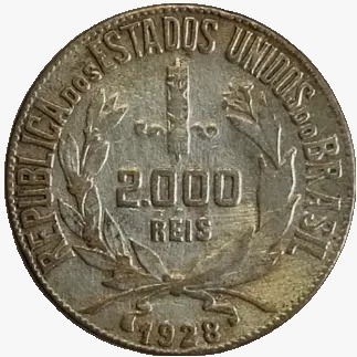 2000 reis - Brasil - 1928 - REF P714 - comprar online
