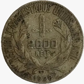 2000 reis - Brasil - 1928 - REF P714 - comprar online