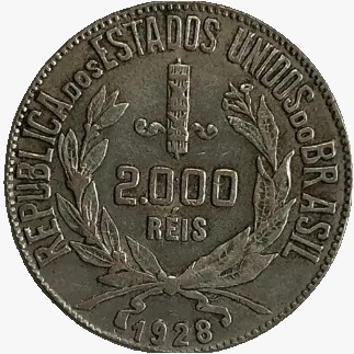 2000 reis - Brasil - 1928 - REF P714 - comprar online