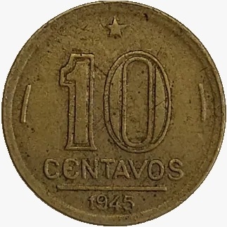 10 centavos de cruzeiro - Brasil - 1945- REF:181 - comprar online