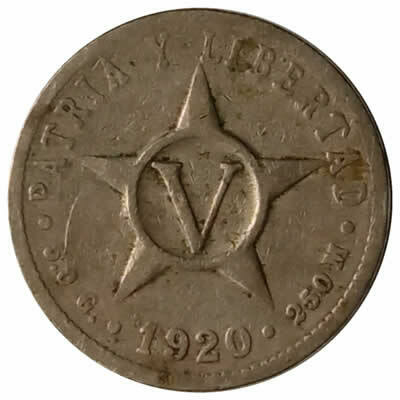 5 centavos - Cuba - 1920
