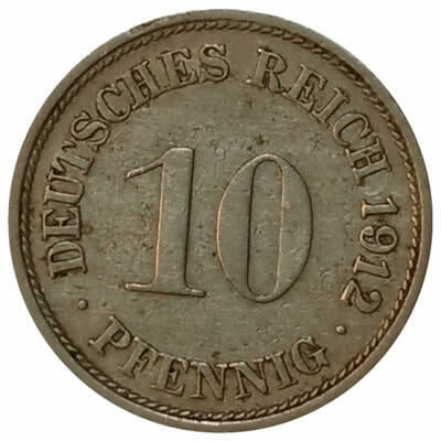 10 pfennig - Alemanha - 1912 F