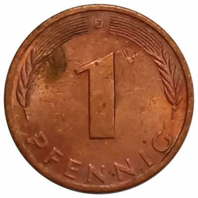 1 pfennig - Alemanha - 1979 D