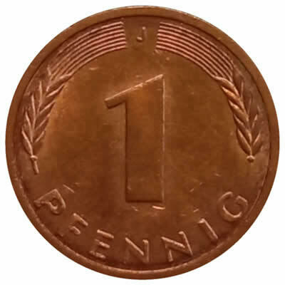 1 pfennig - Alemanha - 1990 J