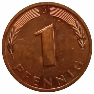 1 pfennig - Alemanha - 1989 J